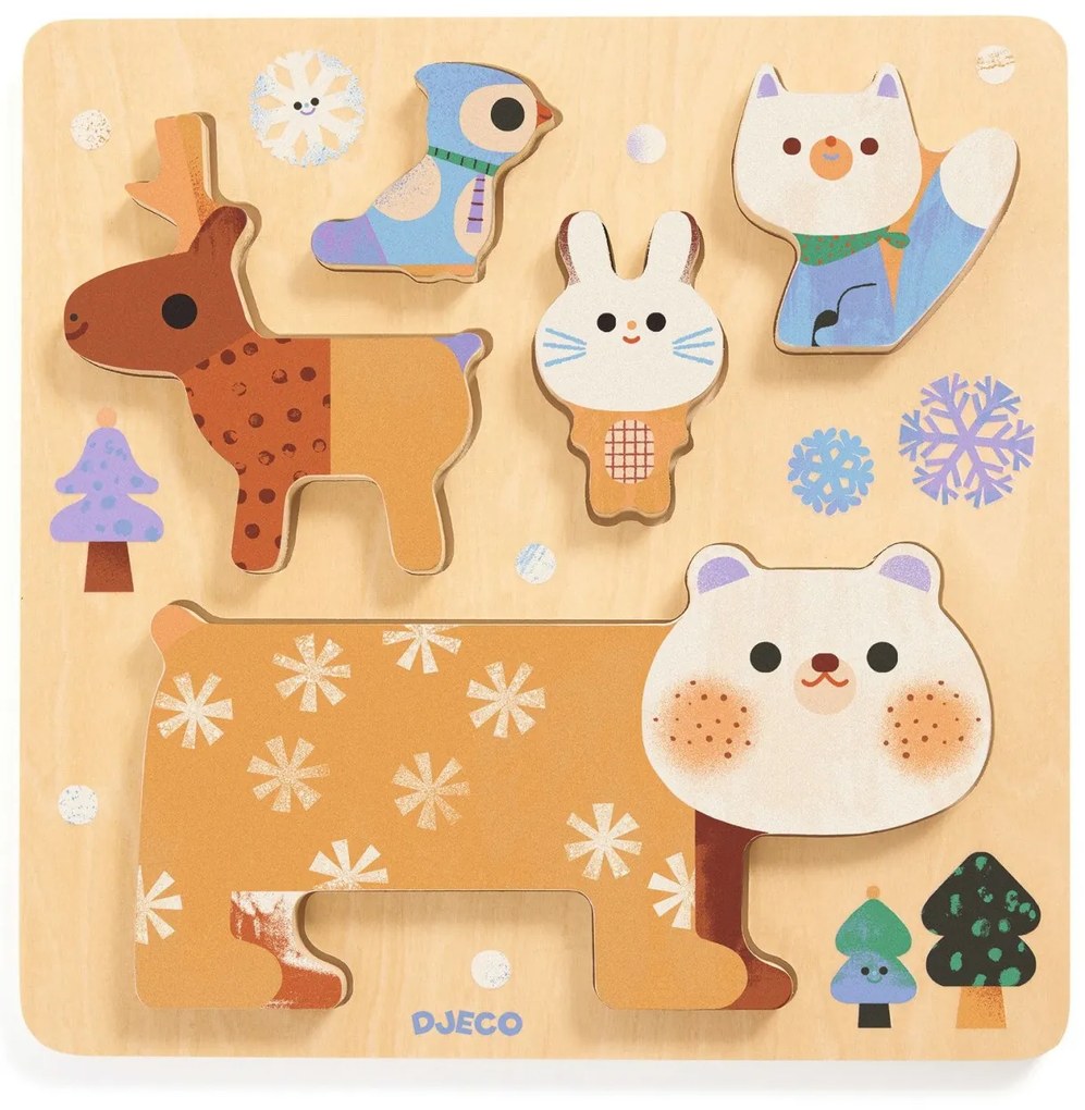 Na návšteve v lese u zvieratiek - vkladačka + pyramída