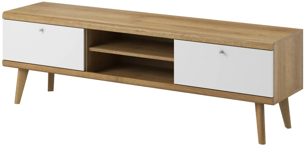 Televízny stolík Primo 160 cm dub Riviéra/biely