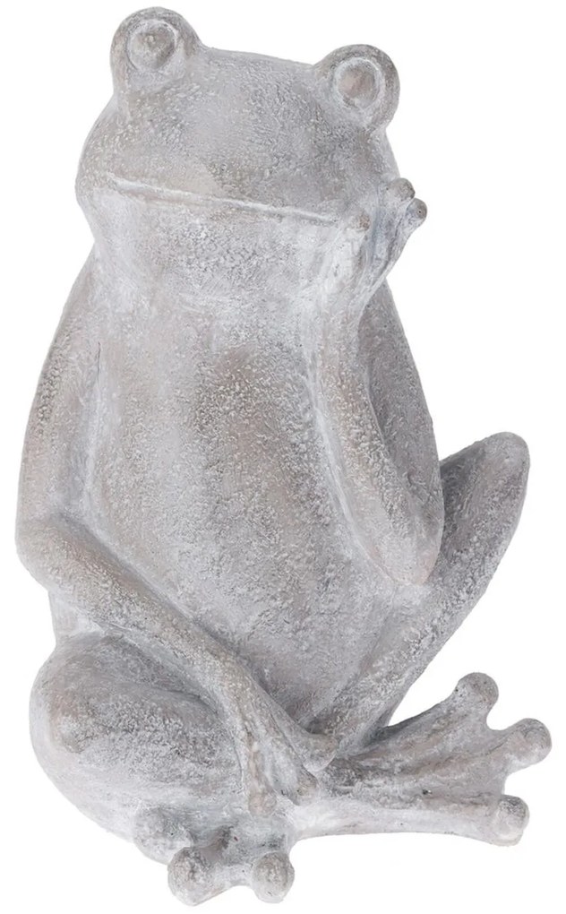 Záhradná figúrka z polistone Frog1, 31 cm, sivá