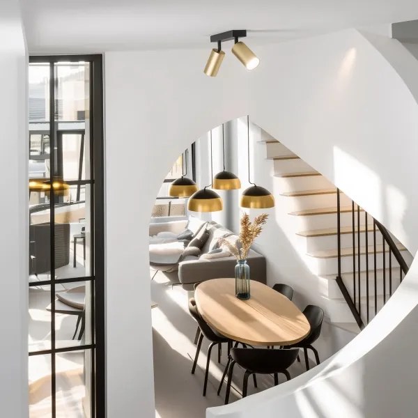 Brilagi - LED stmievateľné bodové svietidlo SELE GOLDEN 2xGU10/6,5W/230V čierna/zlatá