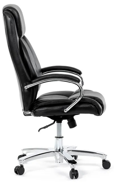 Kancelárske kreslo RYZAR — ekokoža, čierna, nosnosť 150 kg