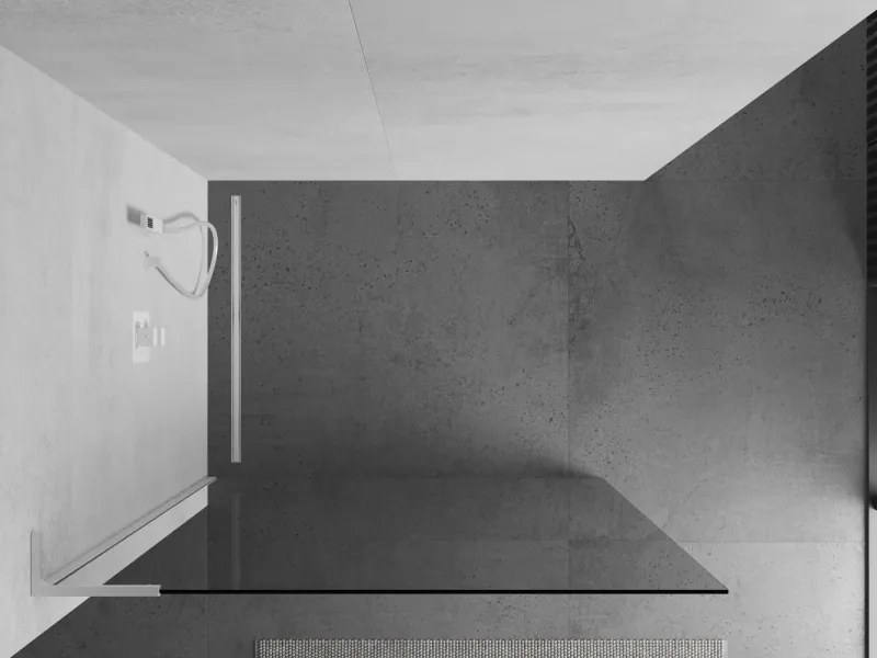 Mexen Kioto L, sprchová zástena Walk-In 95 x 200 cm, 8mm číre sklo, biely profil, 800-095-103-20-00