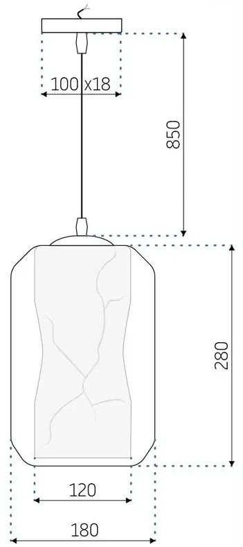 Toolight - závesné svietidlo MARBLE E27 60W APP909-1CP, mramorový efekt, OSW-06675