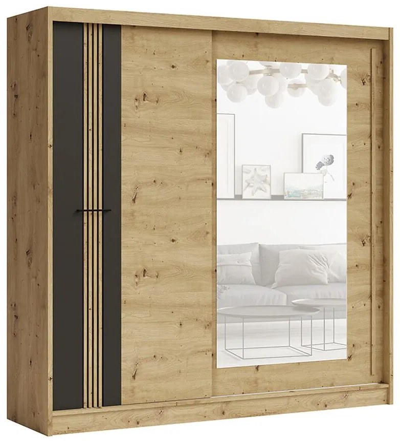 Skriňa Molto ML-200 artisan/čierna