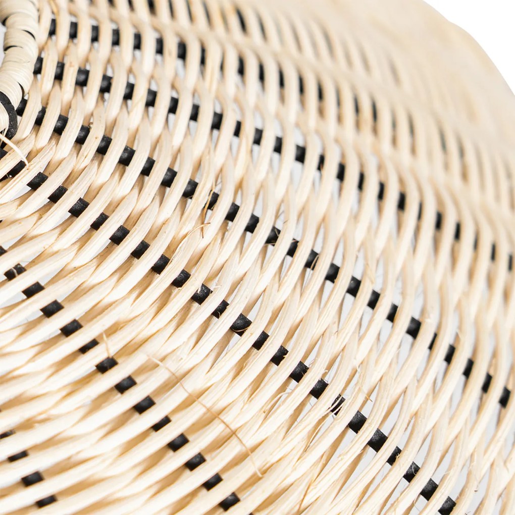 Orientálne závesné a stropné svietidlo čierne s ratanom - Treccia Pua