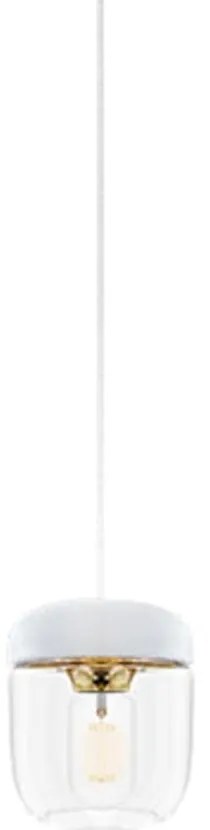 Biele tienidlo s objímkou zlatej farby UMAGE Acorn, ⌀ 14 cm