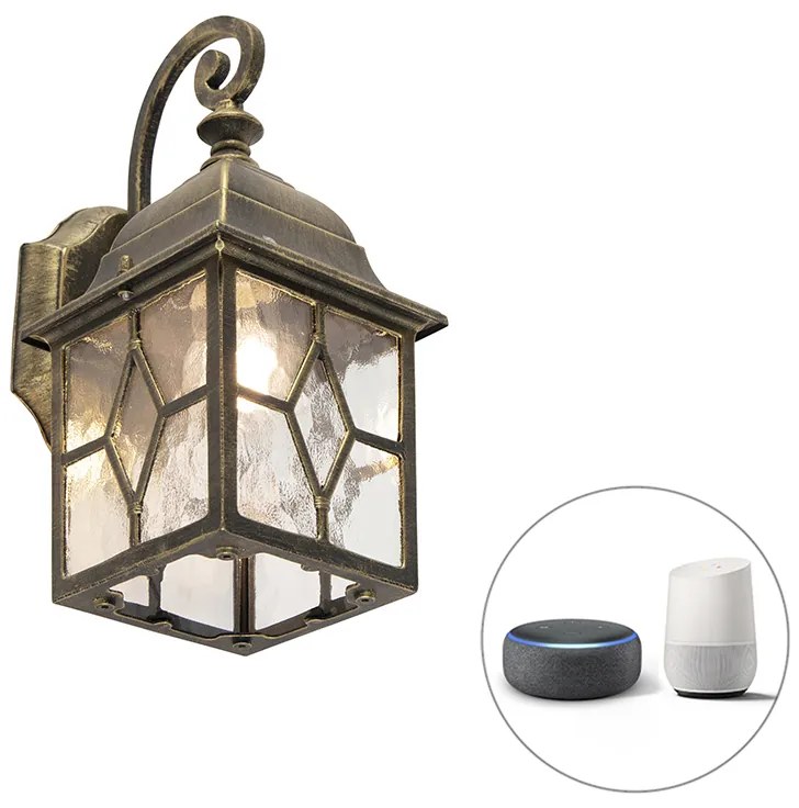 Inteligentná romantická vonkajšia nástenná lampa bronzová vrátane Wifi A60 - London