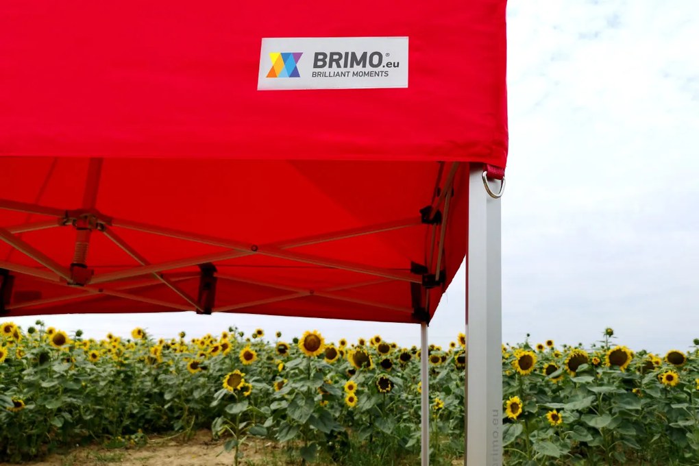 BRIMO Hliníkový promo stan 4x4 m ALU EXCLUSIVE – 3 steny, HEX 45 mm - s 3 stenami - Modrá 16