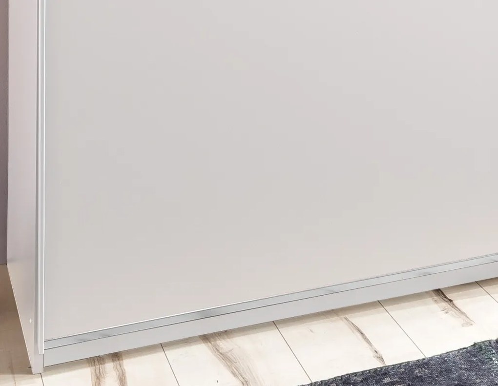 Šatníková skriňa so zrkadlom Baden, 179 cm, biela