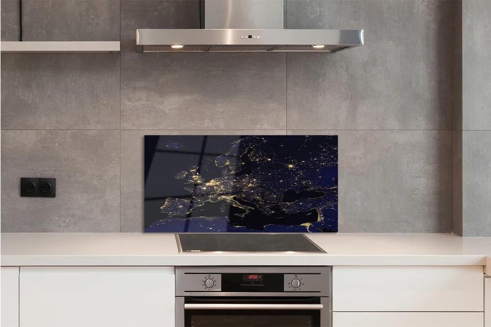 Sklenený obklad do kuchyne sky mapa svetle 100x50 cm