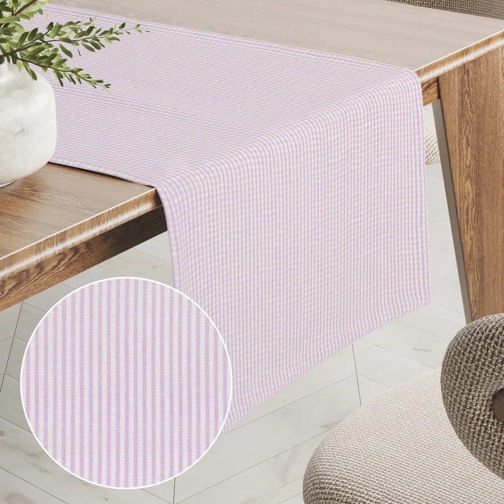 Biante Dekoračný behúň na stôl Leona LN-160 Svetlo fialové pásiky na bielom 35x120 cm