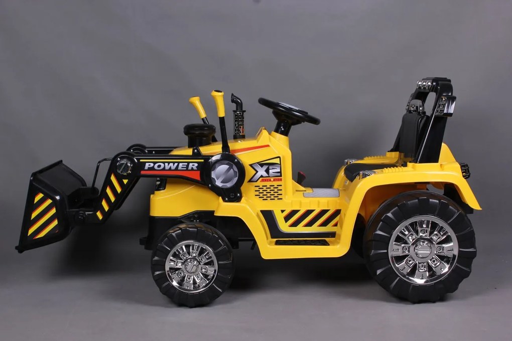 Detské elektrické autíčko BestBerg BBCC-40Y - nakladač / od 3 rokov / nosnosť 30 kg / žltá