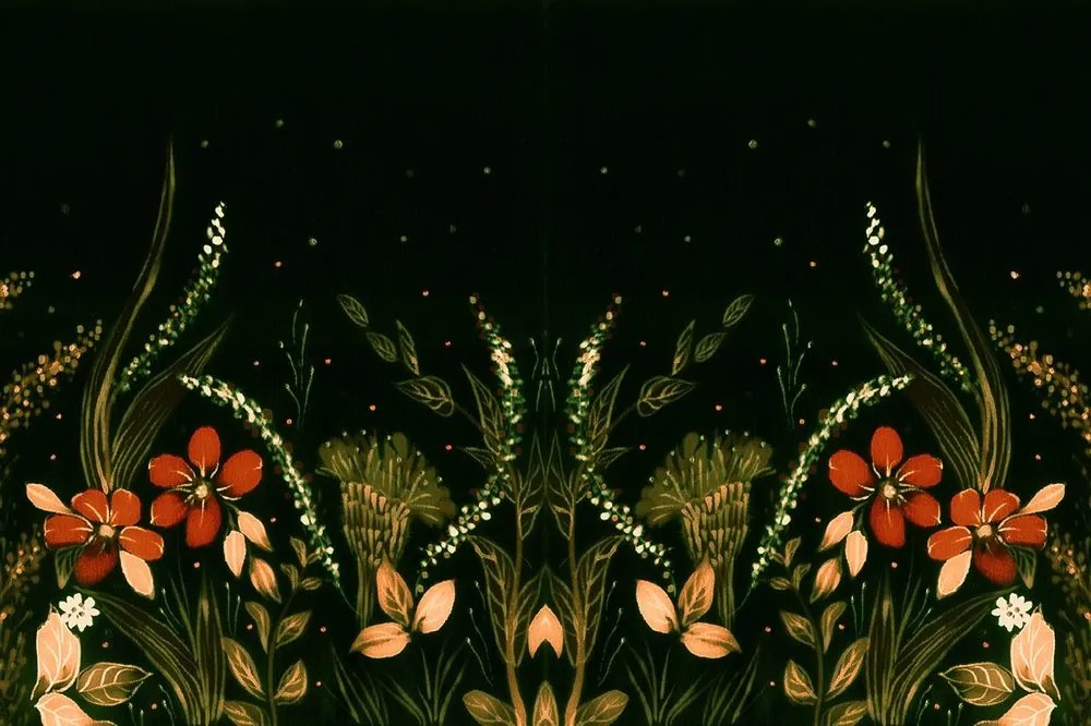 Samolepiaca tapeta  kvetinový ornament - 150x100