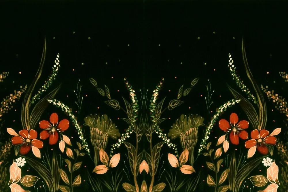 Samolepiaca tapeta  kvetinový ornament - 225x150