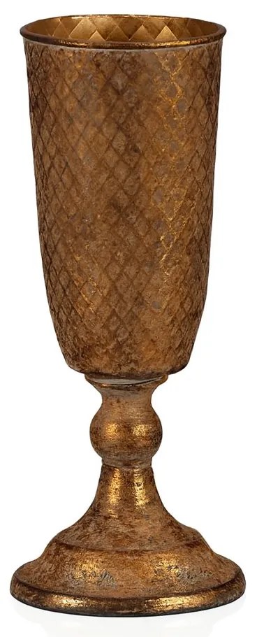 Kovový kalich úzky, zlatá, 10 x 10 x 30 cm