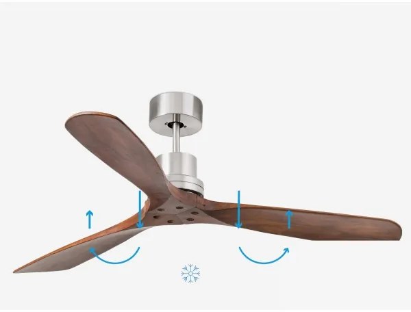 FARO 33370DC - Stropný ventilátor LANTAU hnedá/matný chróm pr. 132 cm + DO