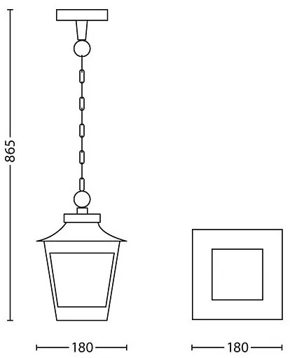 Philips 15406/86/PN - Vonkajší luster HEDGE 1xE27/60W/230V IP44