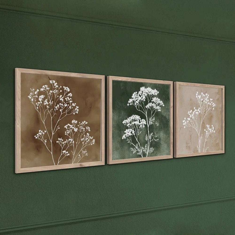 Obrazy v súprave 3 ks 30x30 cm Floral Imprint – Styler