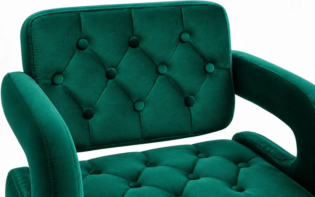 LuxuryForm DESIGN Barová stolička ADRIA VELUR na čiernej hranatej podstave - zelená