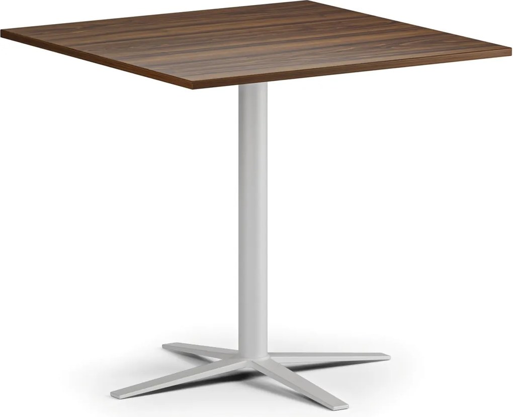Konferenčný stolík AURA, 60x60 cm, biela podnož, orech