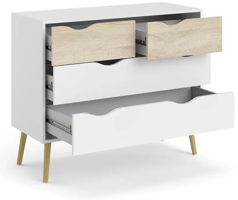 Biela komoda Tvilum Oslo, 99 x 82 cm