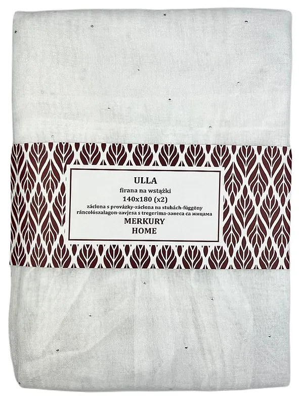 Záclona s provázky Ulla polyester biela 140x180 Merkury Home II/22