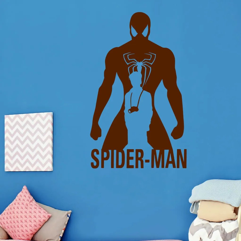Veselá Stena Samolepka Spiderman silueta Farba: fialová, Veľkosť: 60 x 36 cm