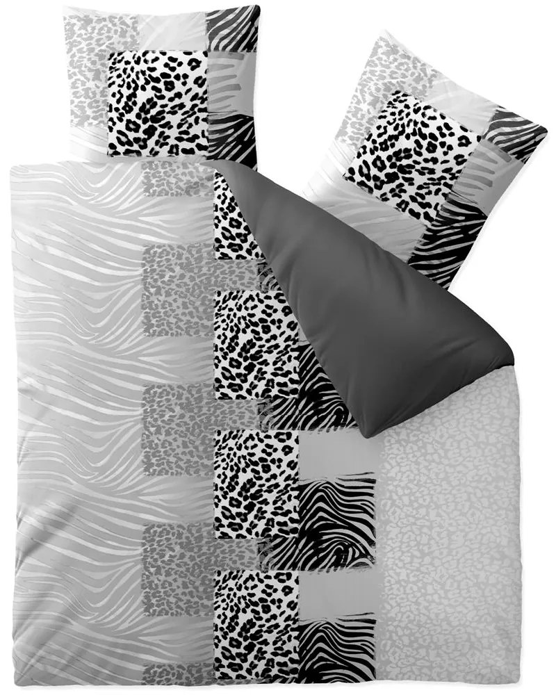 Obliečky z Renforcé bavlny LEOTINE sivé Rozmer obliečky: 2 ks 80 x 80 cm | 200 x 200 cm