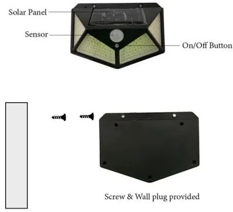 Zaparkorun Solárne LED svetlo s detekciou pohybu SH-100 - 100 LED - 1 ks