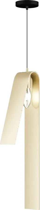 Závesné svietidlo s kovovým tienidlom v čierno-zlatej farbe Fold – Squid Lighting