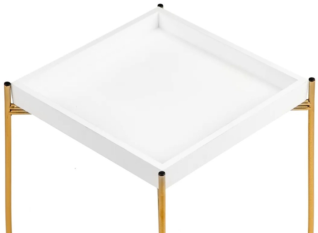 Odkladací stolík LOFT biely/zlatý