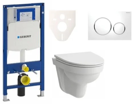 Cenovo zvýhodnený závesný WC set Geberit do ľahkých stien / predstenová montáž + WC Laufen Laufen Pro Nordic SIKOGES3H4, 1 ks