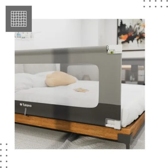 Bezpečnostná zábrana na posteľ Cover 40 sivá 200 cm