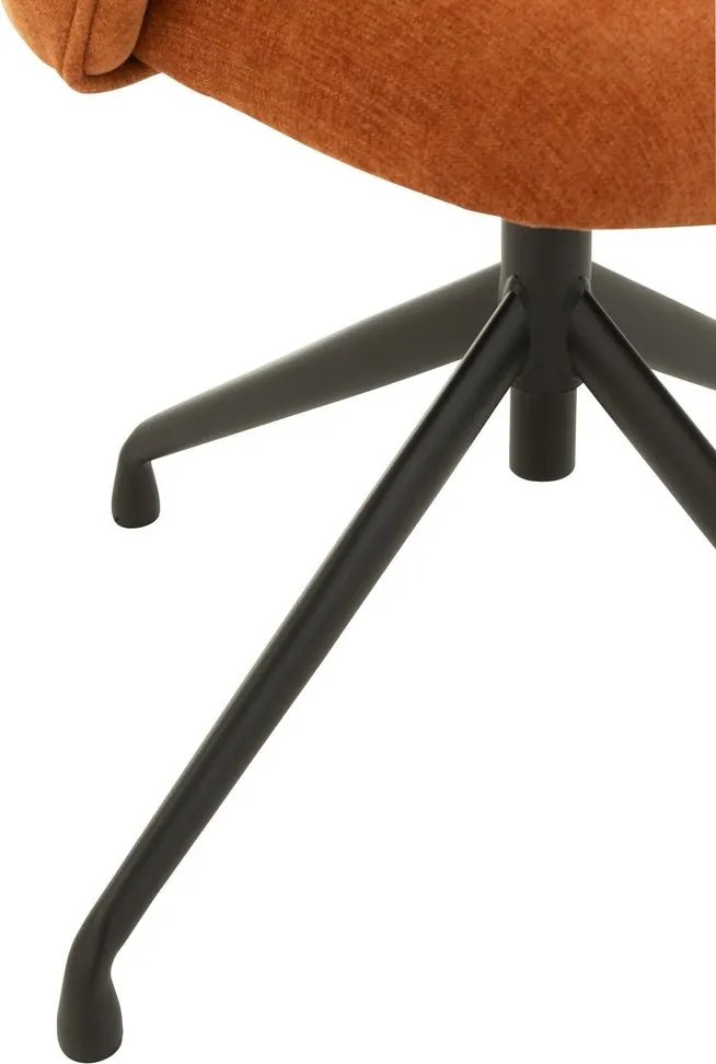 Oranžová zamatová jedálenská točiaca stolička Chair Turn Rusty - 56*48*77cm