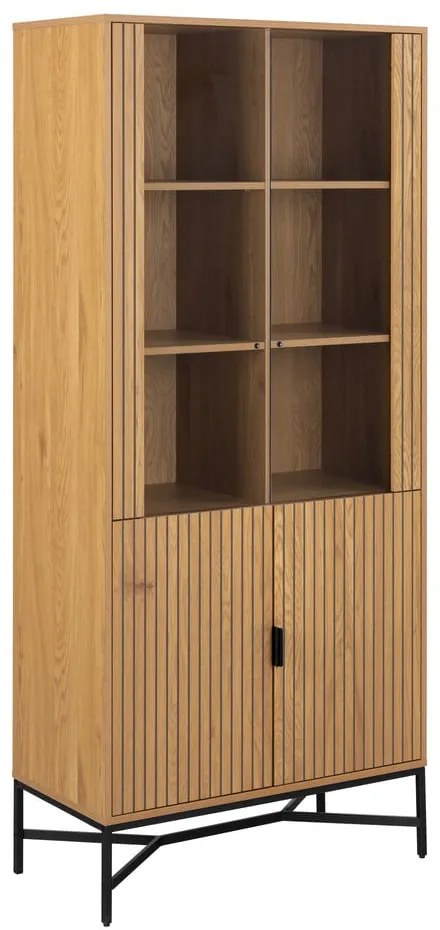 Vitrína v dekore duba v prírodnej farbe 80x180x40 cm Jaipur – Actona