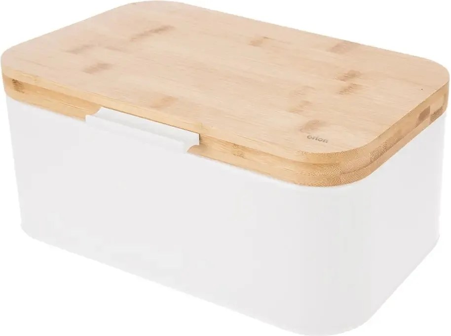 Orion Chlebník WHITELINE,  plech/bambus,  30 x 19,5 x 14,5 cm