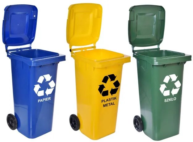Sada odpadkových košov 120 l (3 ks)