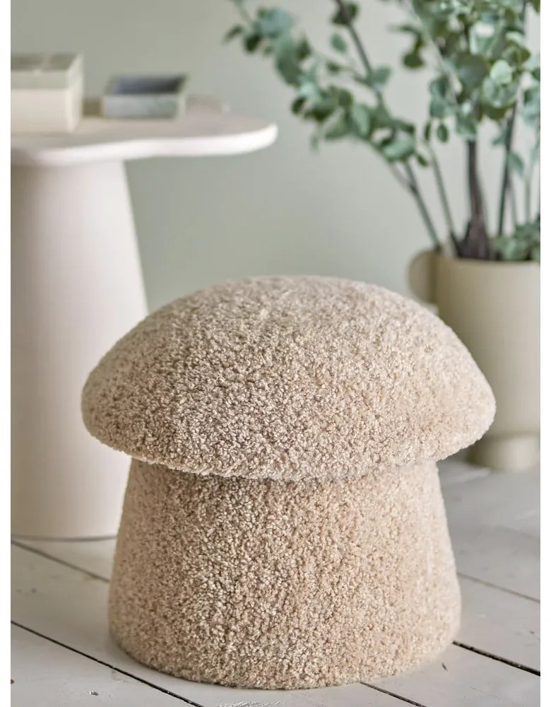 Béžový taburet z textílie buklé Bocca – Bloomingville