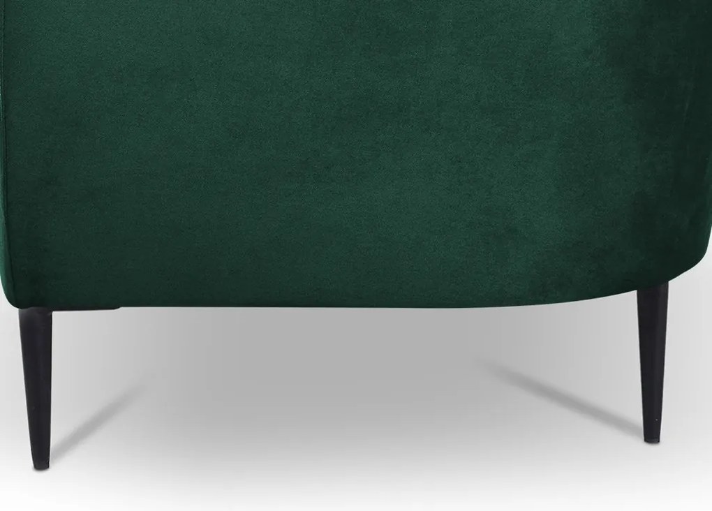 Trojmiestna pohovka Olivio, fľaškovo zelená zamatová  látka