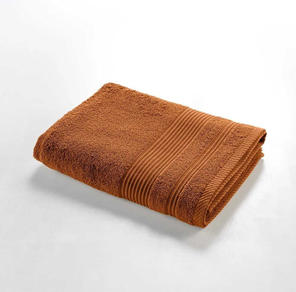 Froté bavlnená osuška v terakotovej farbe 70x130 cm Tendresse – douceur d'intérieur