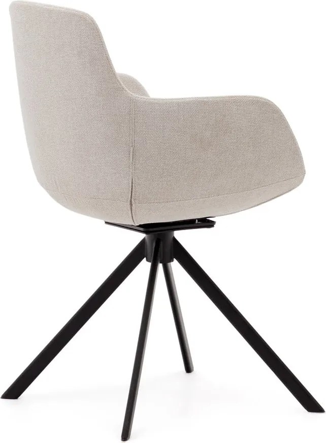 Béžové čalúnené jedálenské kreslá v súprave s podrúčkami 2 ks Tissiana – Kave Home