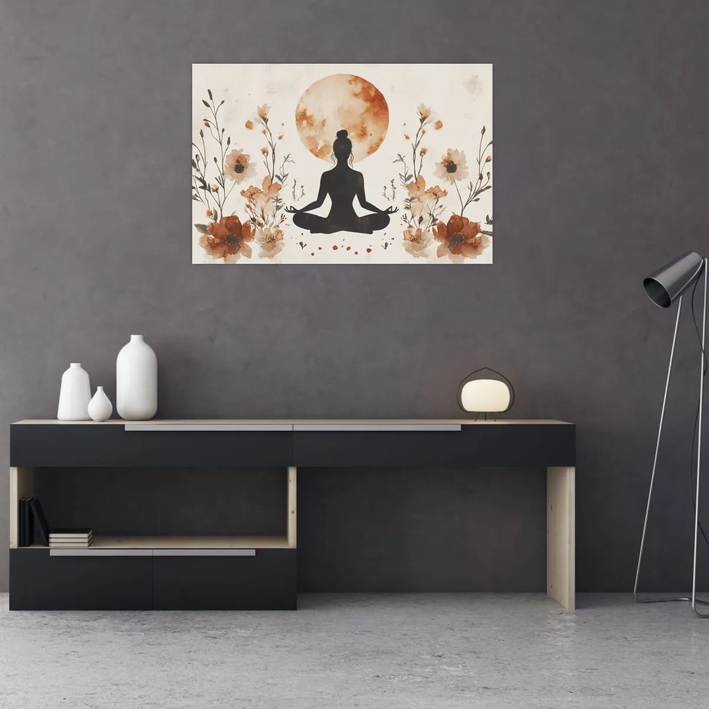 Obraz - Oranžová jóga (90x60 cm)