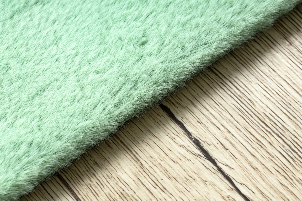 Koberec BUNNY, zelený, imitácia králičej kožušiny