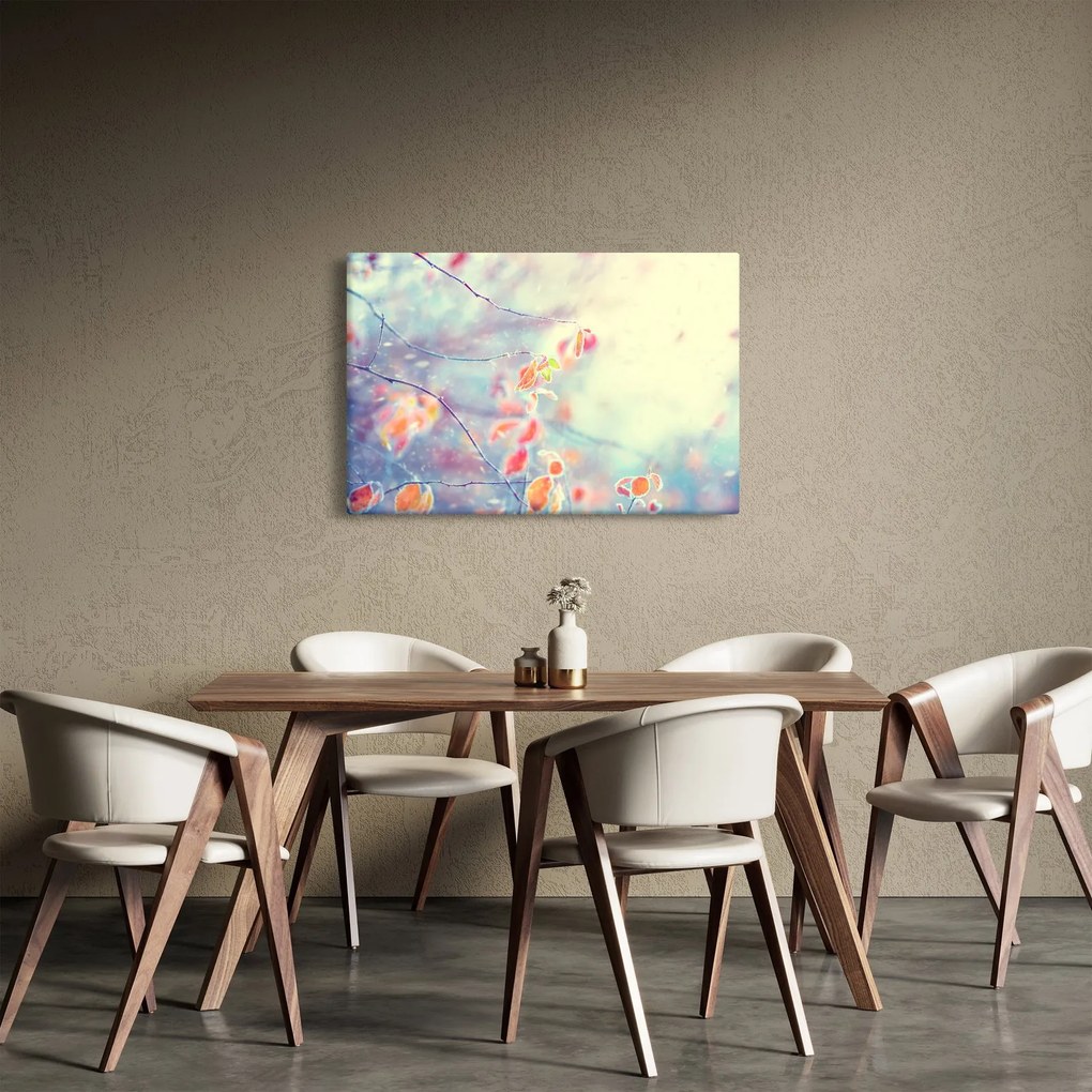 Obraz - Lístky v ľade (90x60 cm)