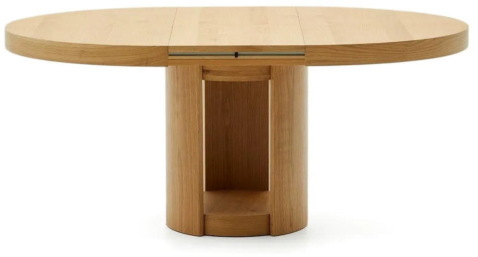 Okrúhly rozkladací jedálenský stôl s prídavnou doskou v dekore duba ø 150 cm Artis – Kave Home