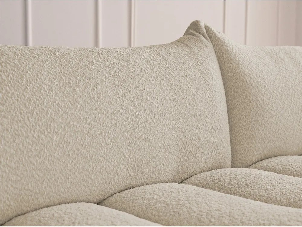 Béžová rohová pohovka z textílie buklé (pravý roh/s leňoškou) Azra – Bobochic Paris