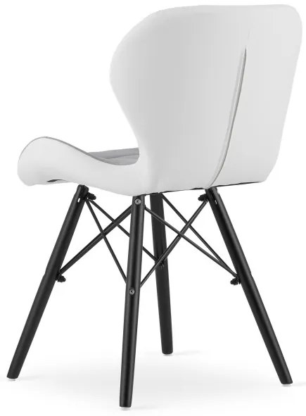 Set štyroch jedálenských stoličiek LAGO ekokoža, sivé / biele / čierne (4 ks)