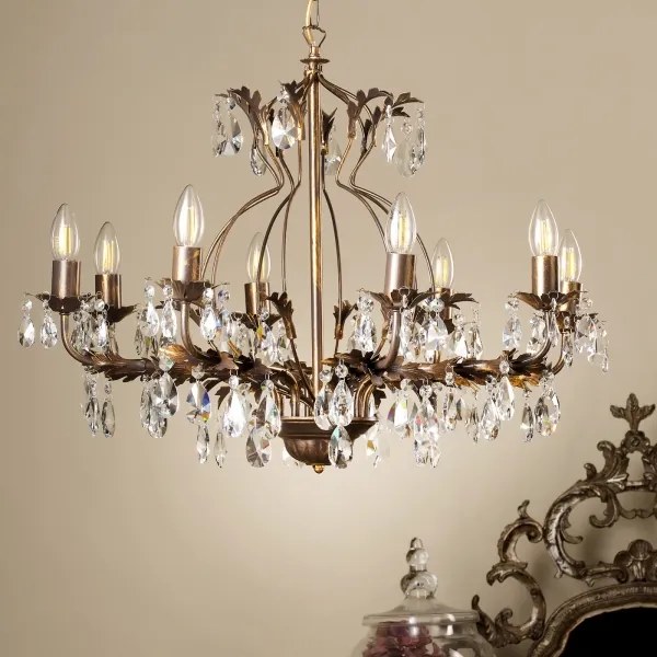 ONLI - Luster na reťazi TERESA 8xE14/6W/230V bronzová