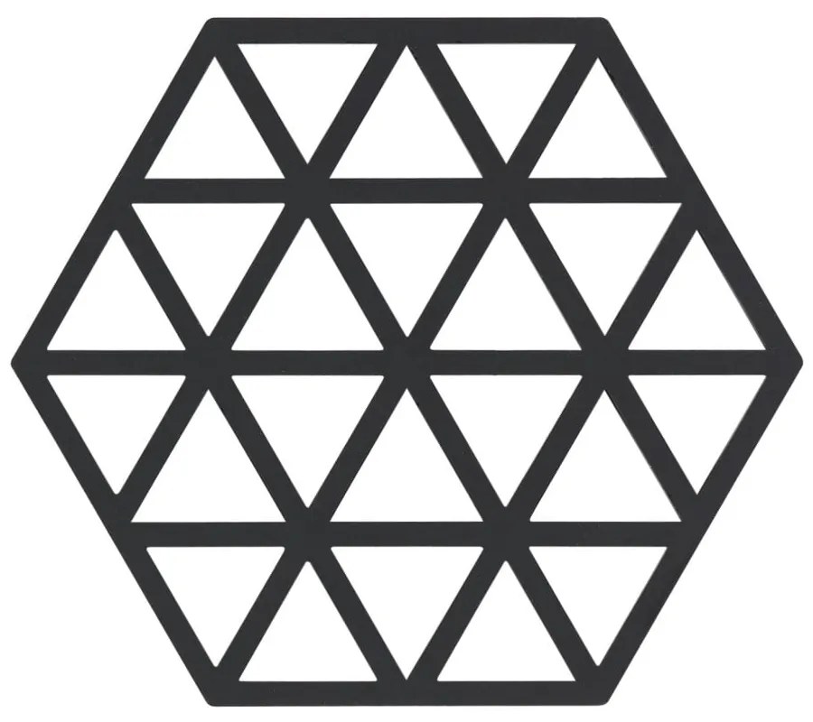 Čierna silikónová podložka pod horúce nádoby Zone Triangles
