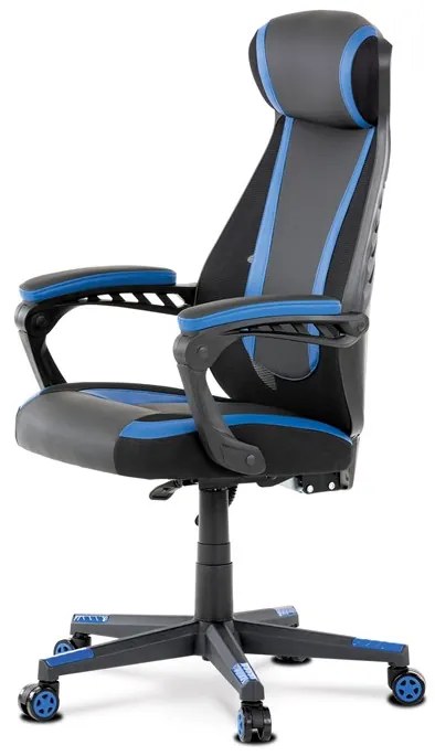 BONTEC Herné kreslo, hojdací mechanizmus, čierna ekokoža, KA-Y213 BLUE Farba: Šedá